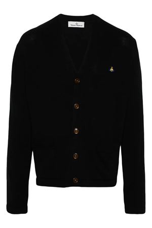 Black organic cotton blend cardigan VIVIENNE WESTWOOD | 27010014Y0021N401